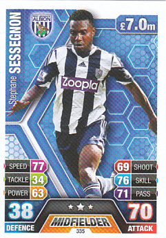Stephane Sessegnon West Bromwich Albion 2013/14 Topps Match Attax #335
